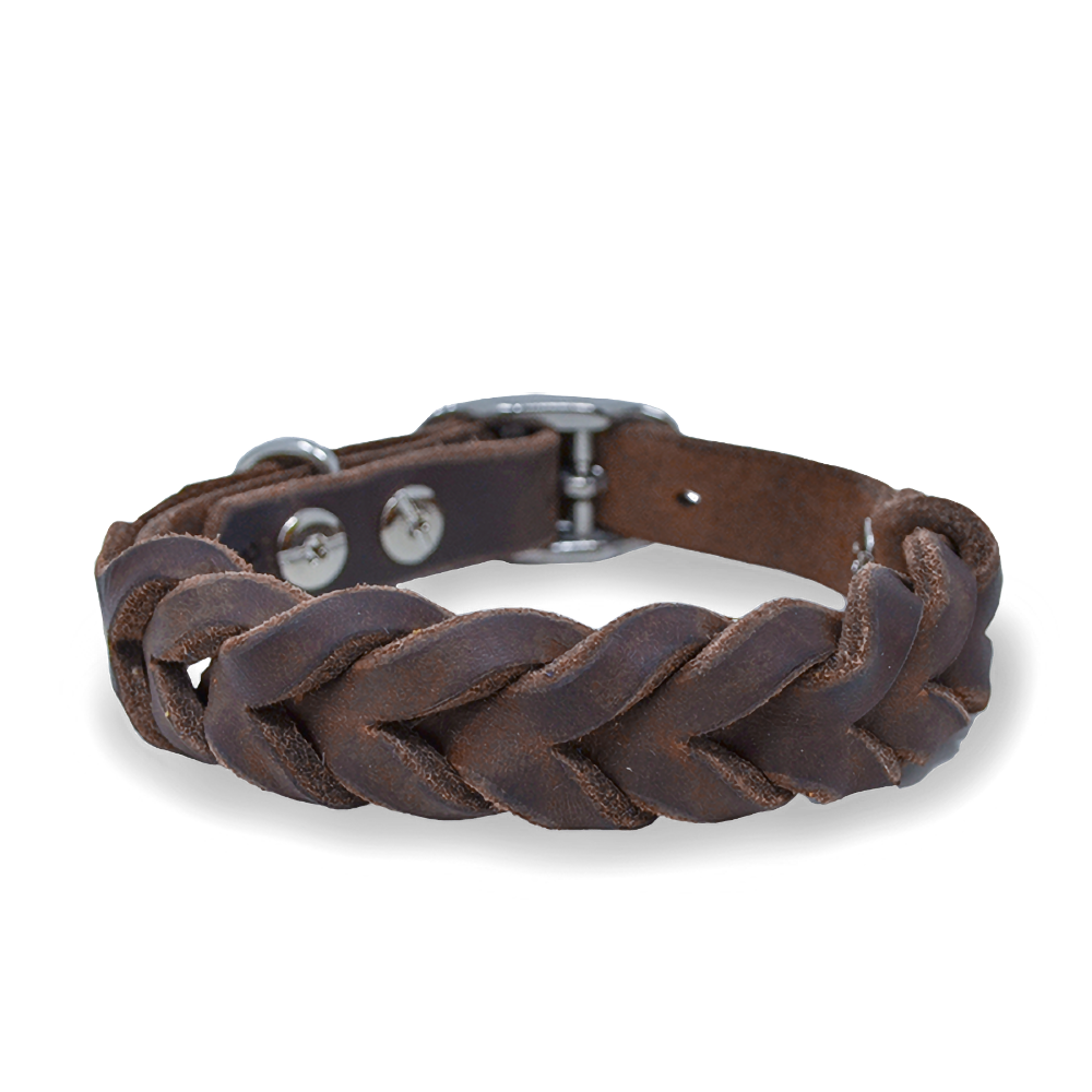 Hundehalsband aus Fettleder für kleine Hunde | Dunkelbraun