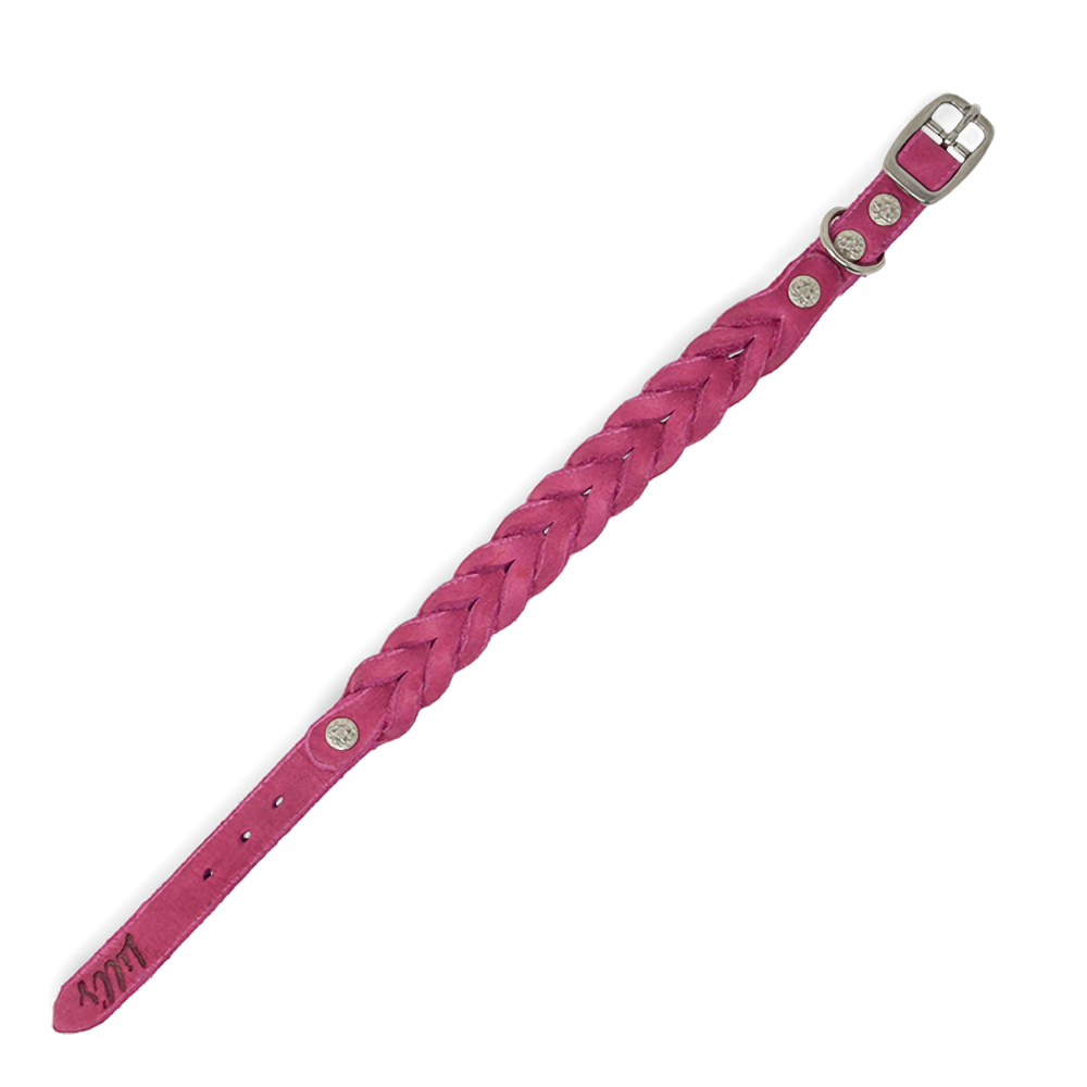 Hundehalsband aus Fettleder für kleine Hunde | Pink Berry