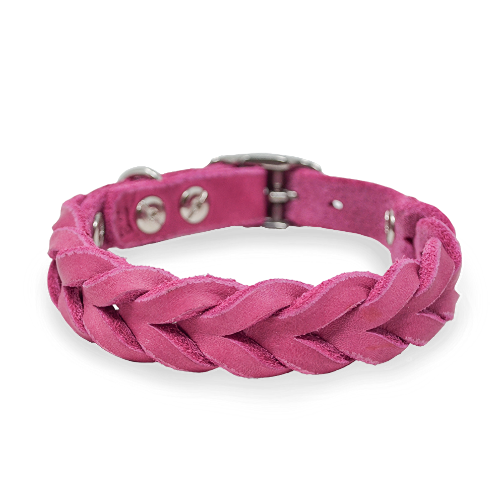 Hundehalsband aus Fettleder für kleine Hunde | Pink Berry