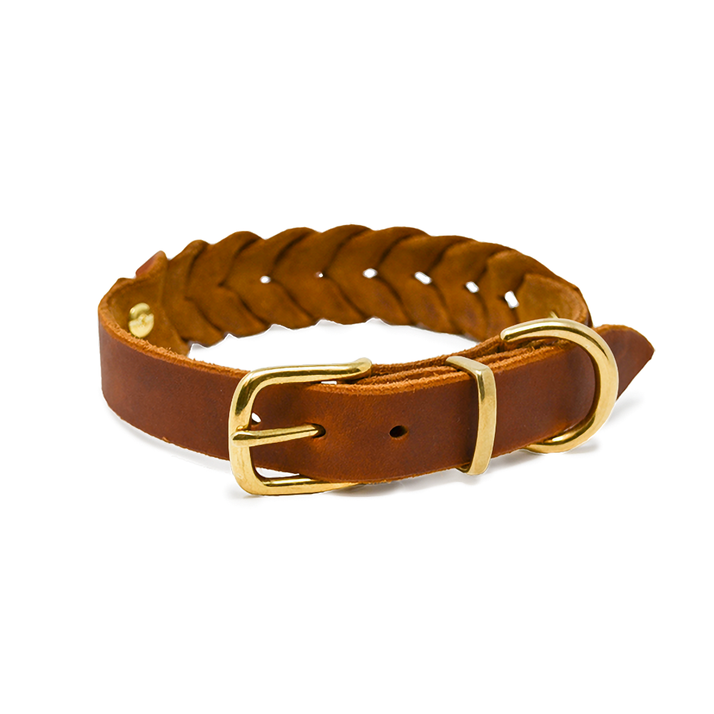 Hundehalsband aus Fettleder | Cognac