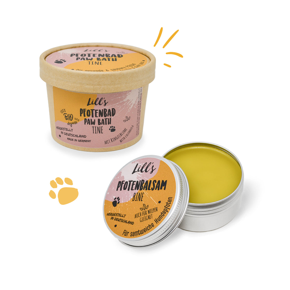 Pfotenbad und Pfotenbalsam im Set